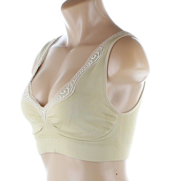 Breezies Lace Seamless Lounge Bra  - Nude - Picture 2 of 9
